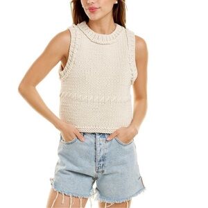 Loveshackfancy Cream Knit Sleeveless Sweater NWOT